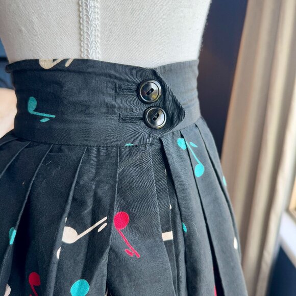 Vintage 1950s Black Piano Music Miss Frizzle Circle Skirt - Picture 6 of 10